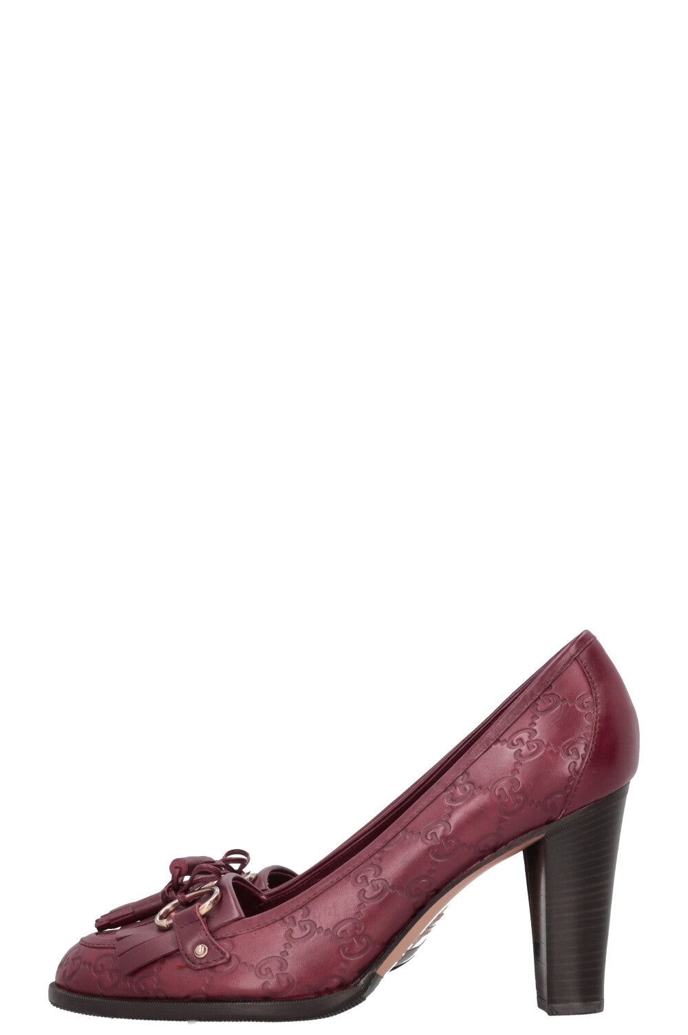 Escarpins à bride arrière Gucci en cuir Guccissima bordeaux