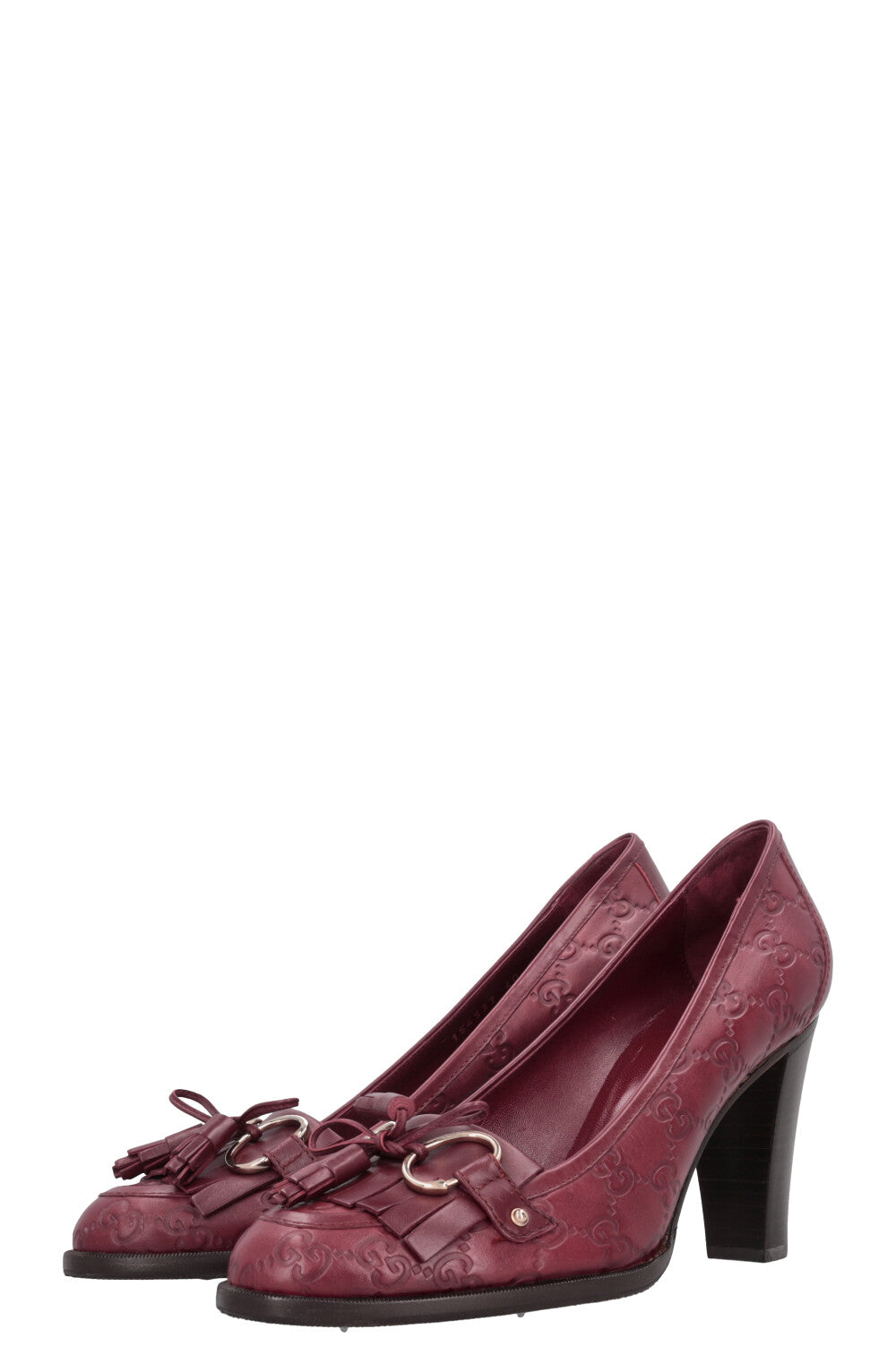 Escarpins à bride arrière Gucci en cuir Guccissima bordeaux