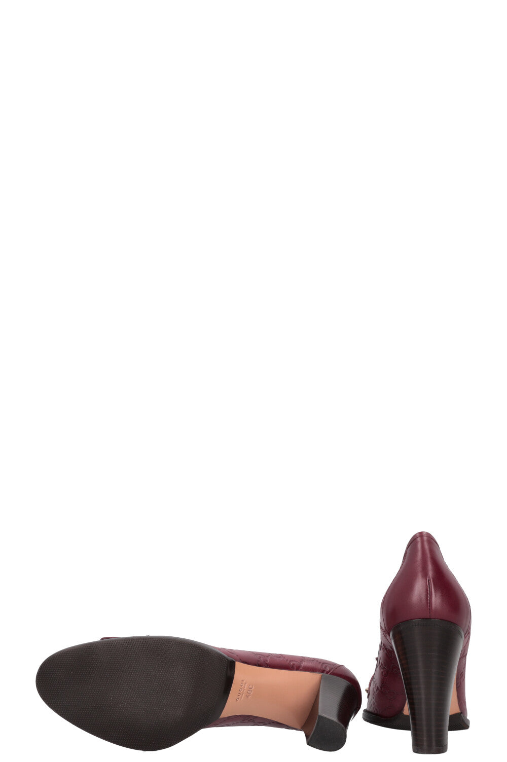 Escarpins à bride arrière Gucci en cuir Guccissima bordeaux