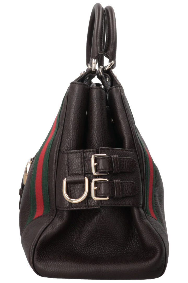 GUCCI Heritage Web Shoulder Bag Brown