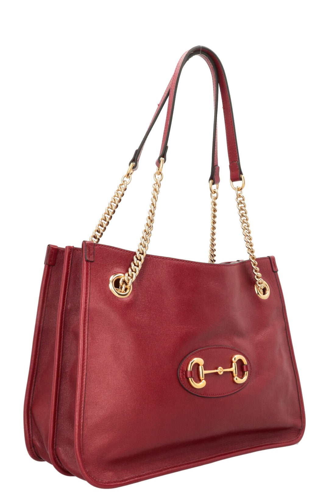 GUCCI Horsebit 1955 Tote Bag Leather Red