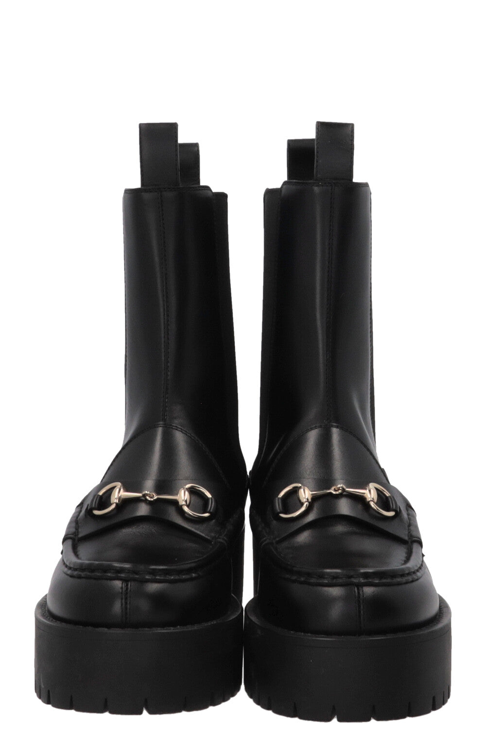 GUCCI Horsebit Boots Leather Black