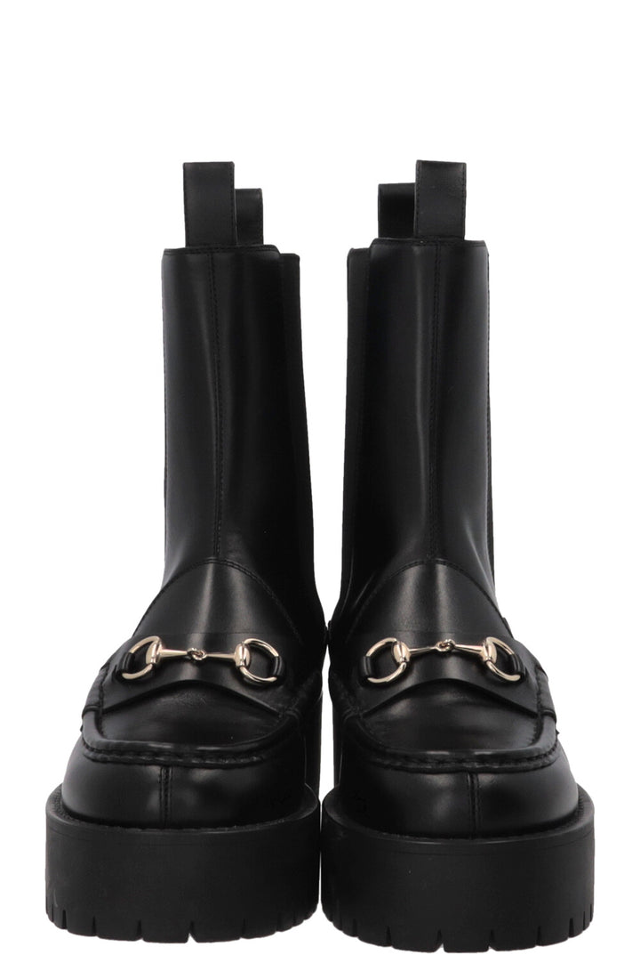 GUCCI Horsebit Boots Leather Black