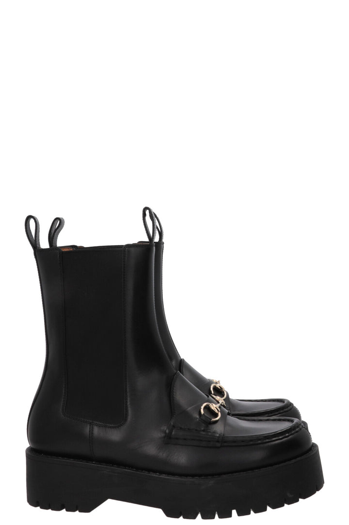 GUCCI Horsebit Boots Leather Black