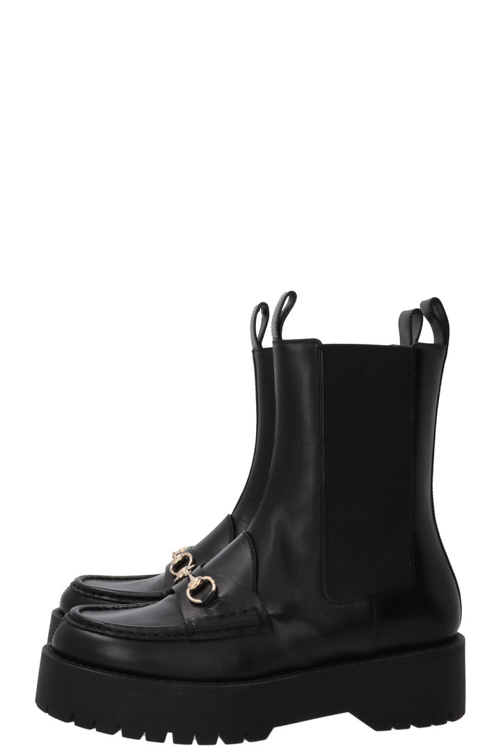 GUCCI Horsebit Boots Leather Black