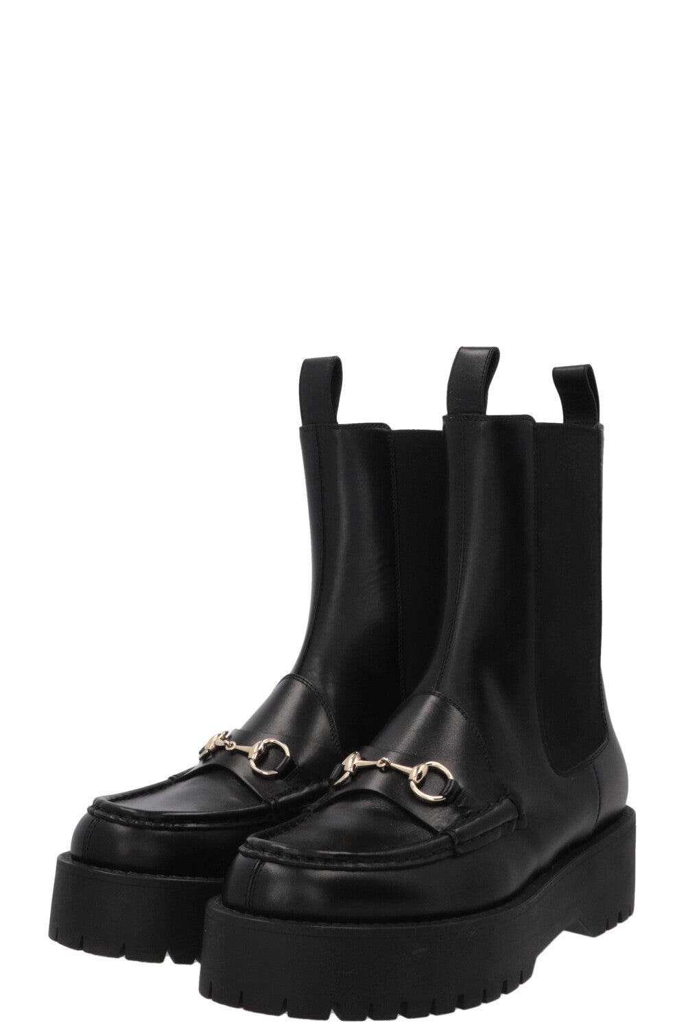 GUCCI Horsebit Boots Leather Black