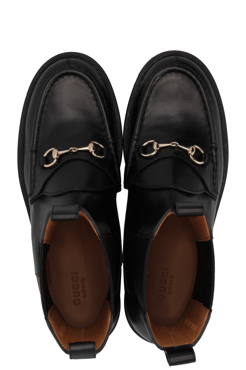GUCCI Horsebit Boots Leather Black