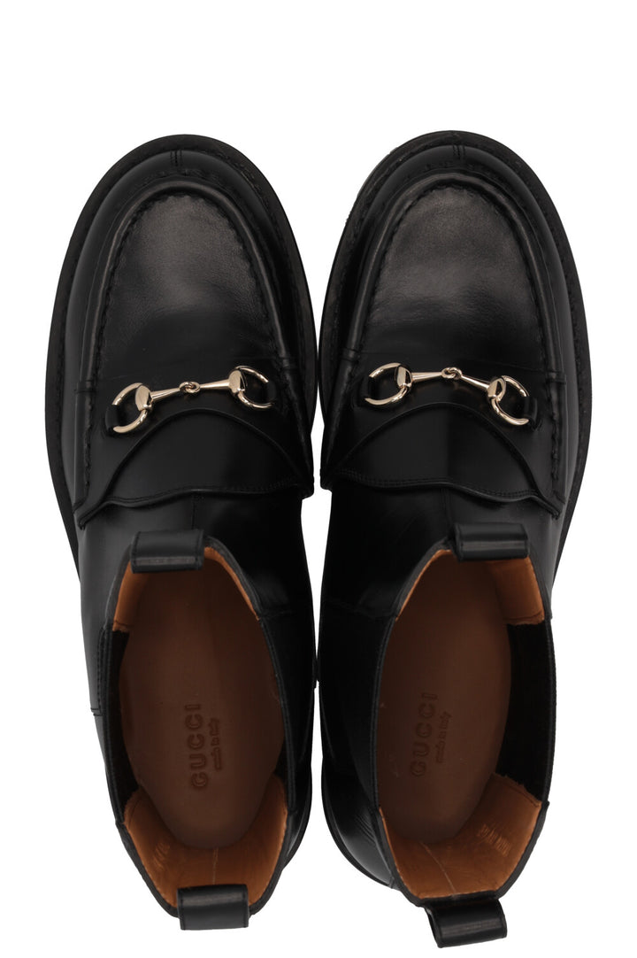 GUCCI Horsebit Boots Leather Black