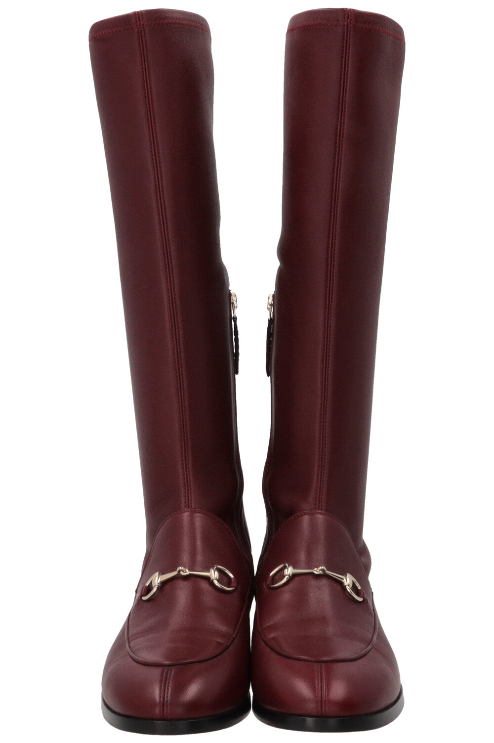 GUCCI Horsebit Boots Leather Bordeaux