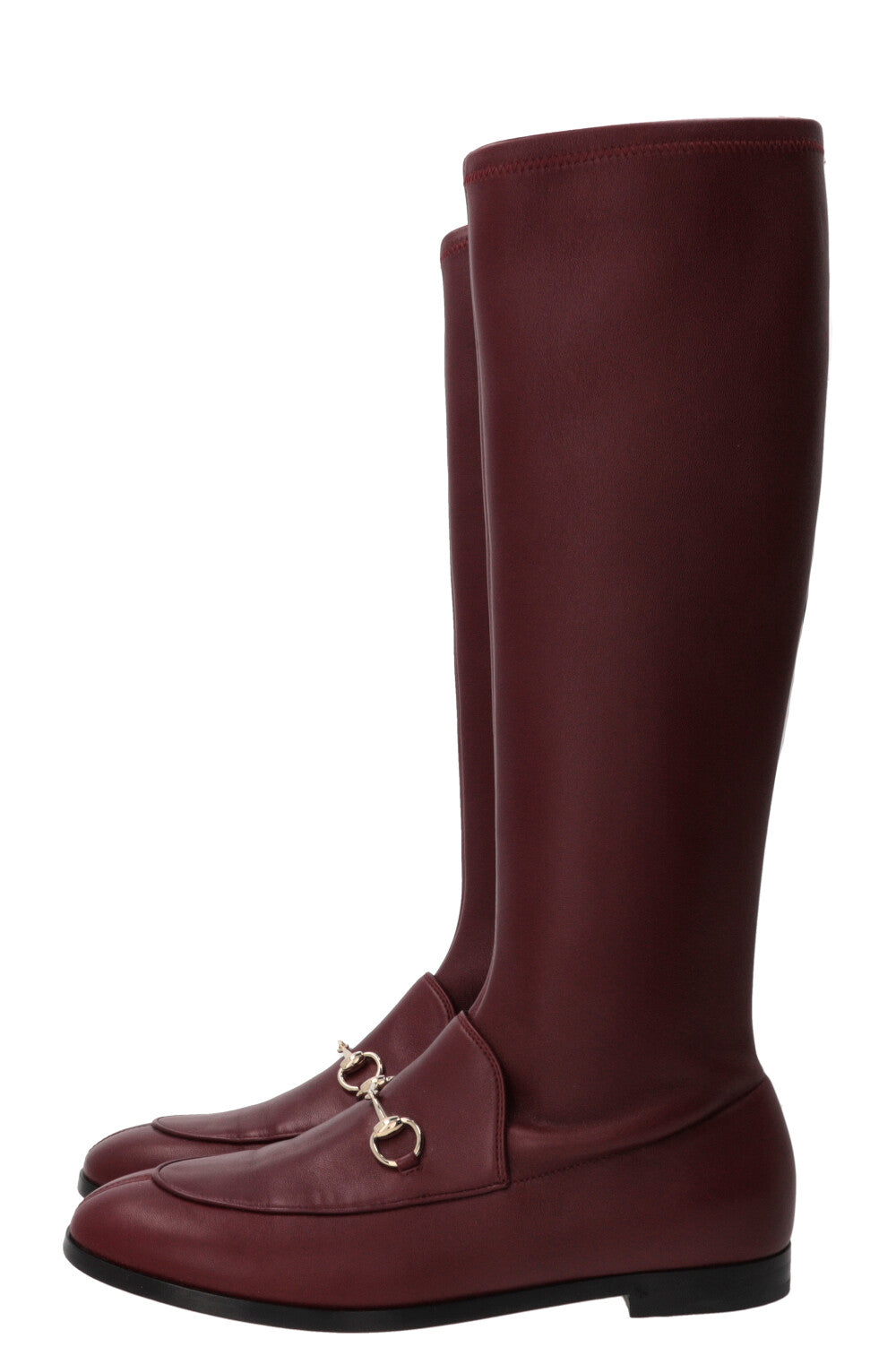 GUCCI Horsebit Boots Leather Bordeaux