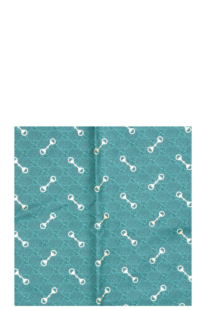 GUCCI Horsebit Scarf Silk Turquoise