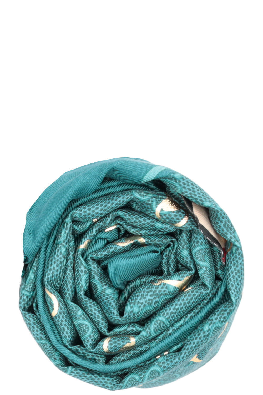 GUCCI Horsebit Scarf Silk Turquoise