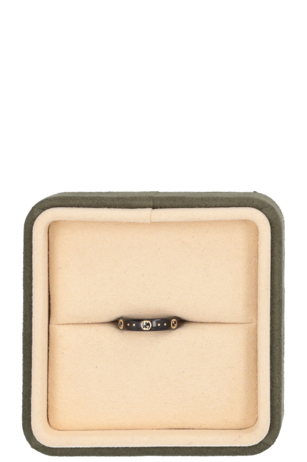 GUCCI Icon Interlocking GG Ring Black Gold