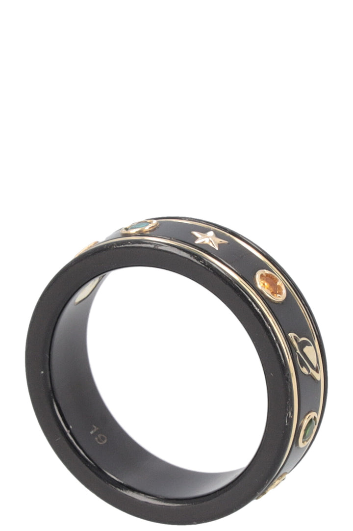 GUCCI Icon Ring 18k Yellow Gold Black