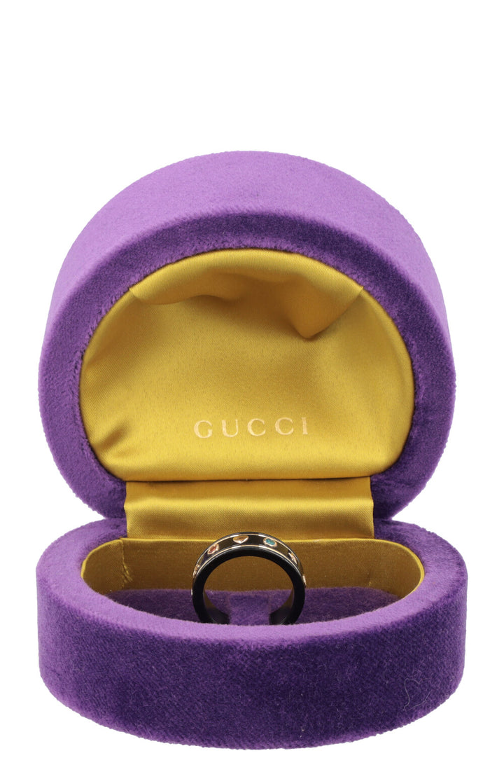 GUCCI Icon Ring 18k Yellow Gold Black