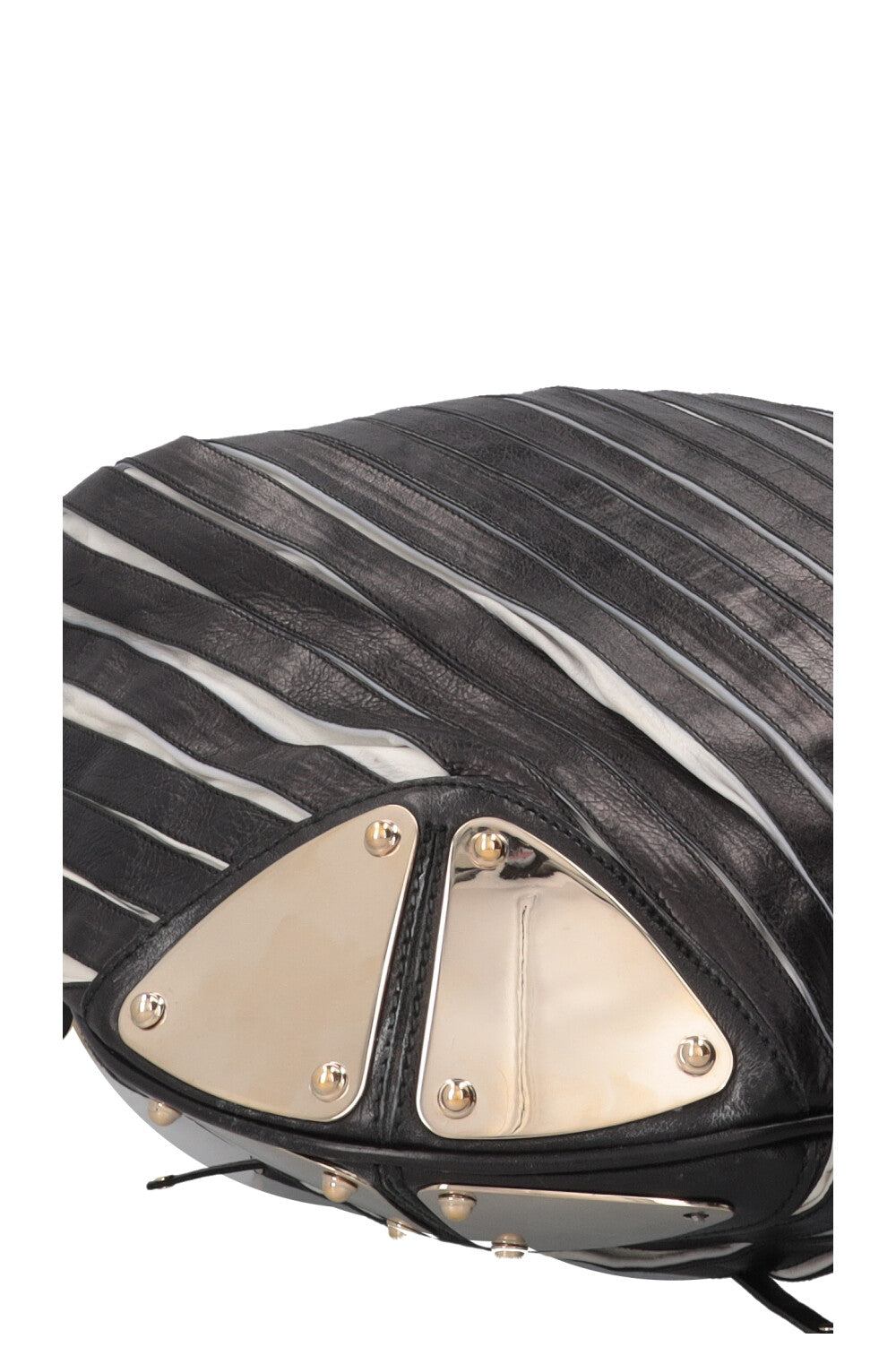 GUCCI Indy Hobo Bag Leather Black White