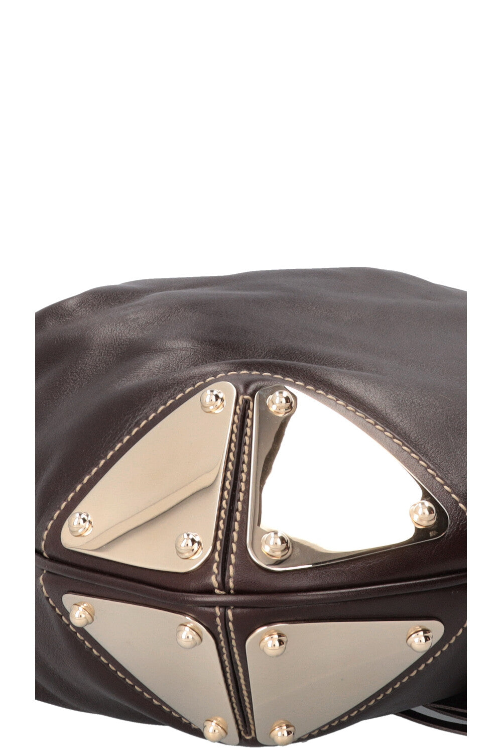 GUCCI Indy Hobo Bag Leather Brown Metal