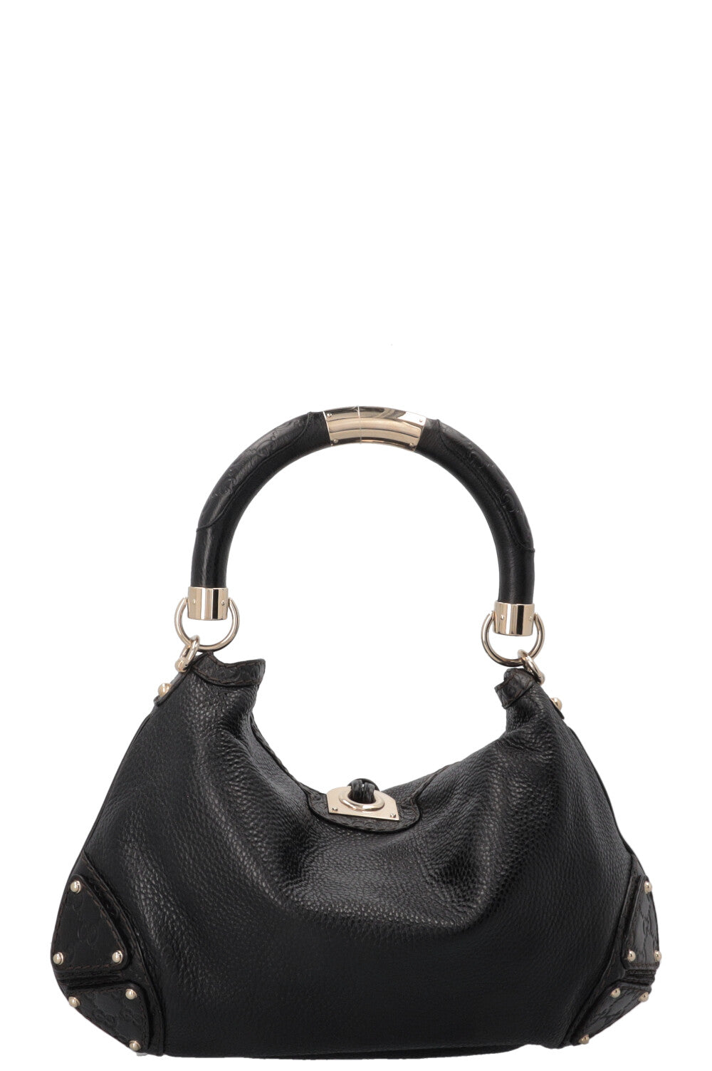 GUCCI Indy Hobo Bag Leather GG Black