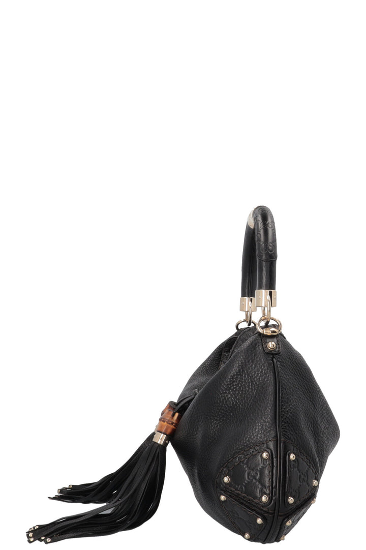 GUCCI Indy Hobo Bag Leather GG Black