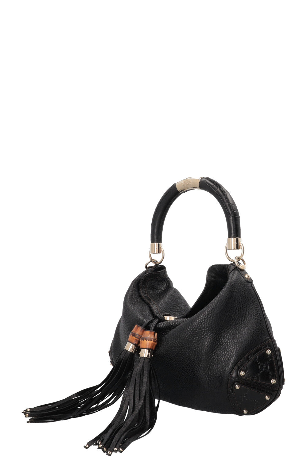 GUCCI Indy Hobo Bag Leather GG Black