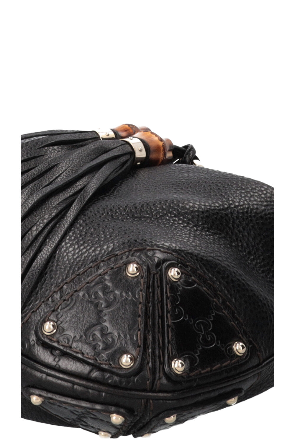 GUCCI Indy Hobo Bag Leather GG Black