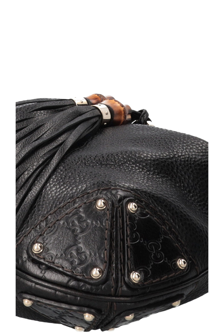 GUCCI Indy Hobo Bag Leather GG Black