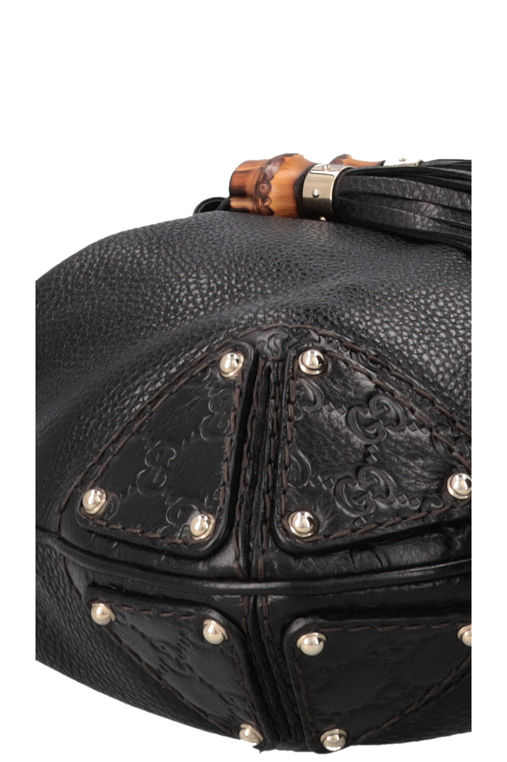 GUCCI Indy Hobo Bag Leather GG Black