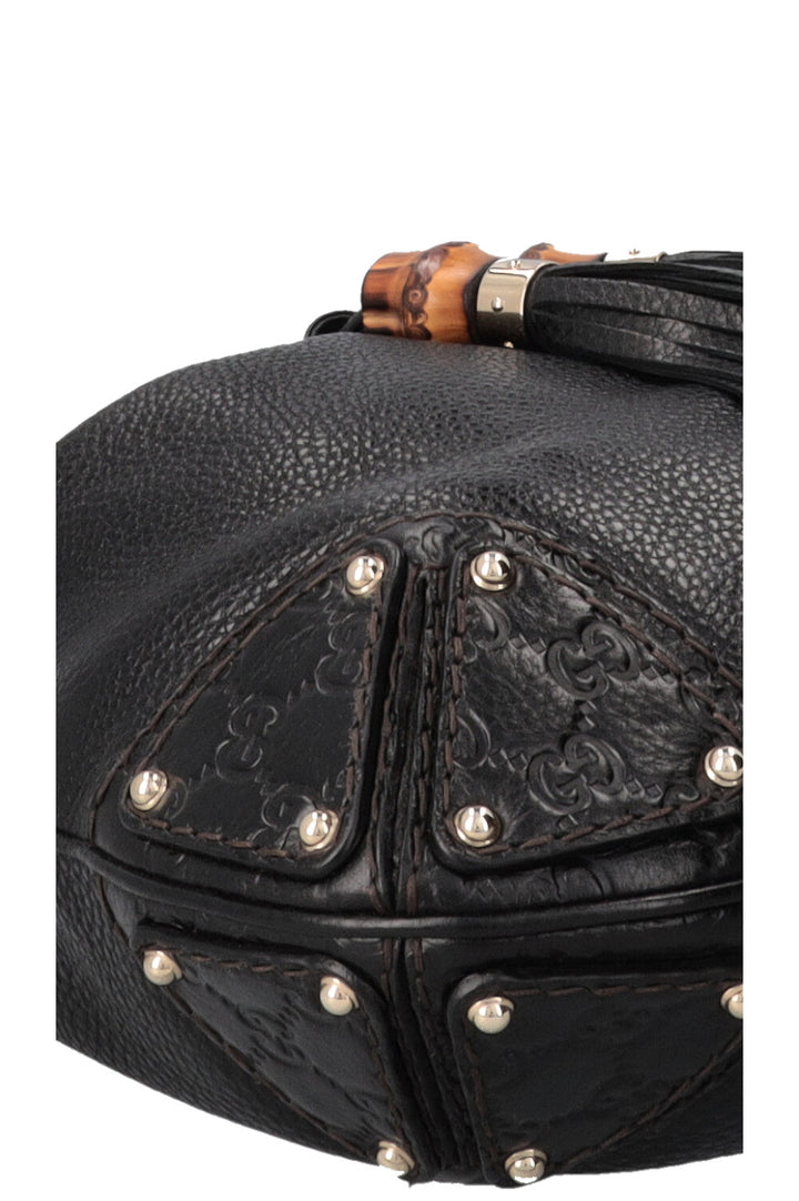 GUCCI Indy Hobo Bag Leather GG Black