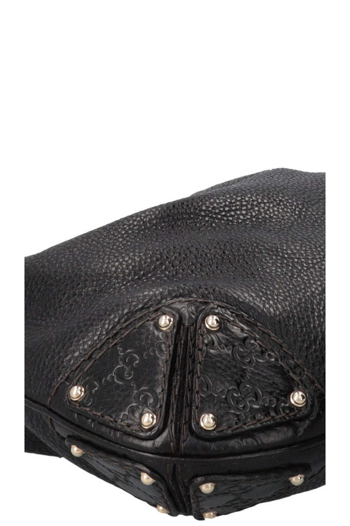 GUCCI Indy Hobo Bag Leather GG Black