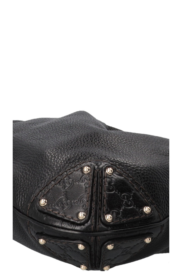 GUCCI Indy Hobo Bag Leather GG Black