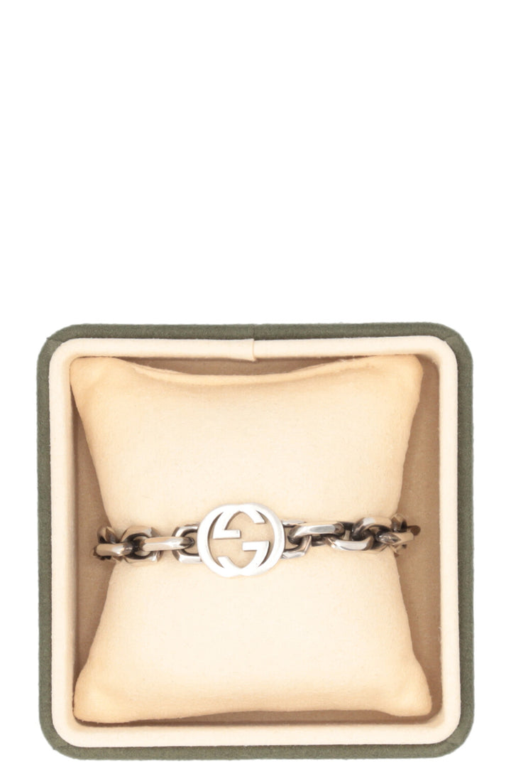 GUCCI Bracelet G entrelacés en argent