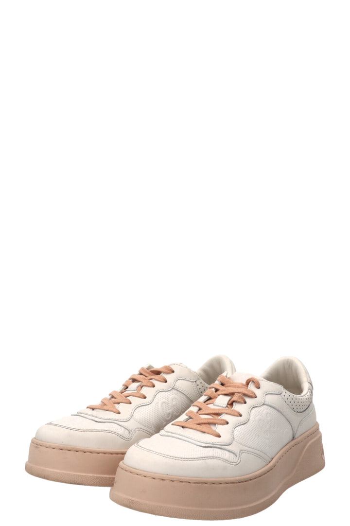 Baskets basses Interlocking GG GUCCI en cuir blanc