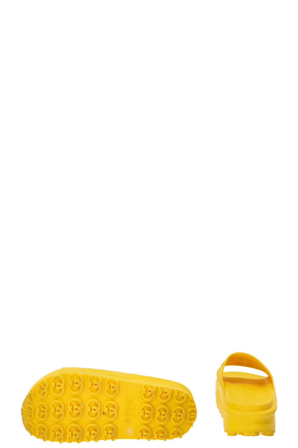 GUCCI Interlocking GG Platform Slides Rubber Yellow