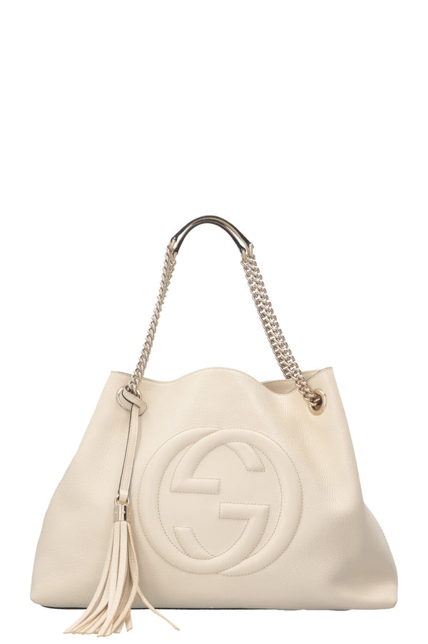 GUCCI Interlocking Soho Shoulder Bag Ivory
