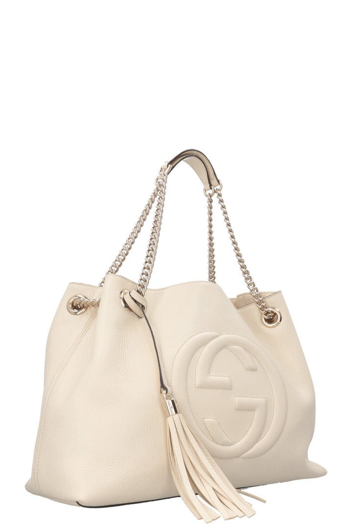 GUCCI Interlocking Soho Shoulder Bag Ivory