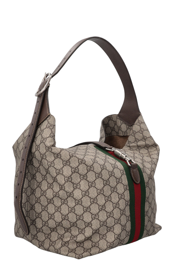 GUCCI Jackie 1961 Hobo Bag Medium Supreme Canvas Leather Brown