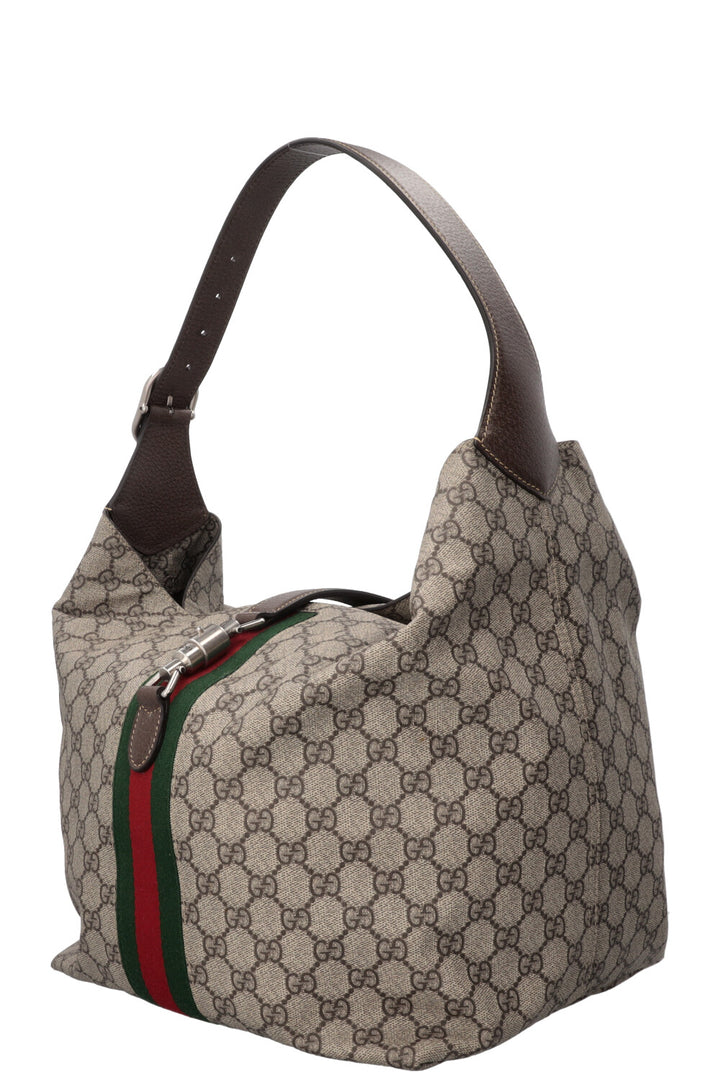 GUCCI Jackie 1961 Hobo Bag Medium Supreme Canvas Leather Brown