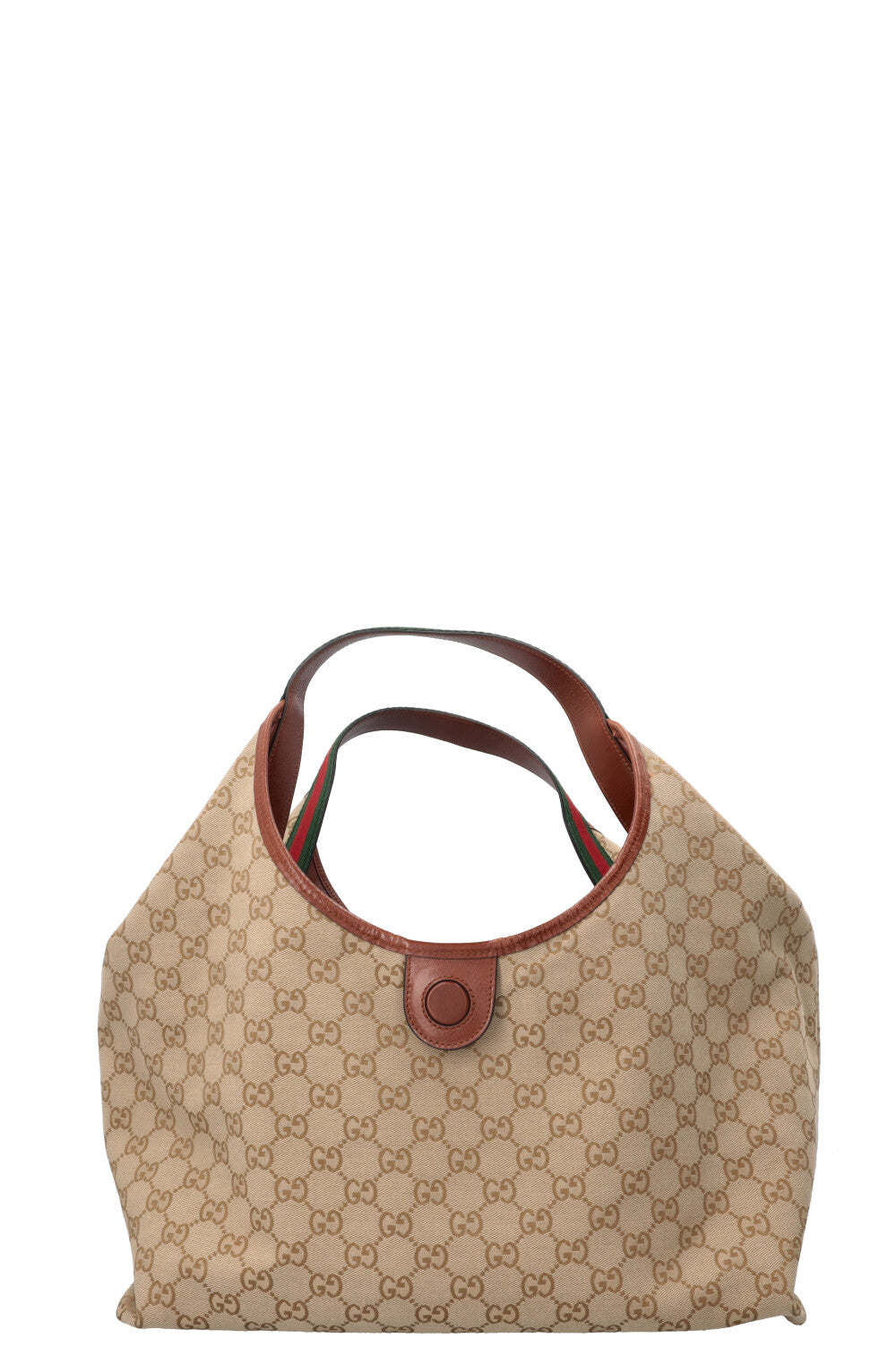 GUCCI Large Reversible Giglio Tote Bag Leather Brown