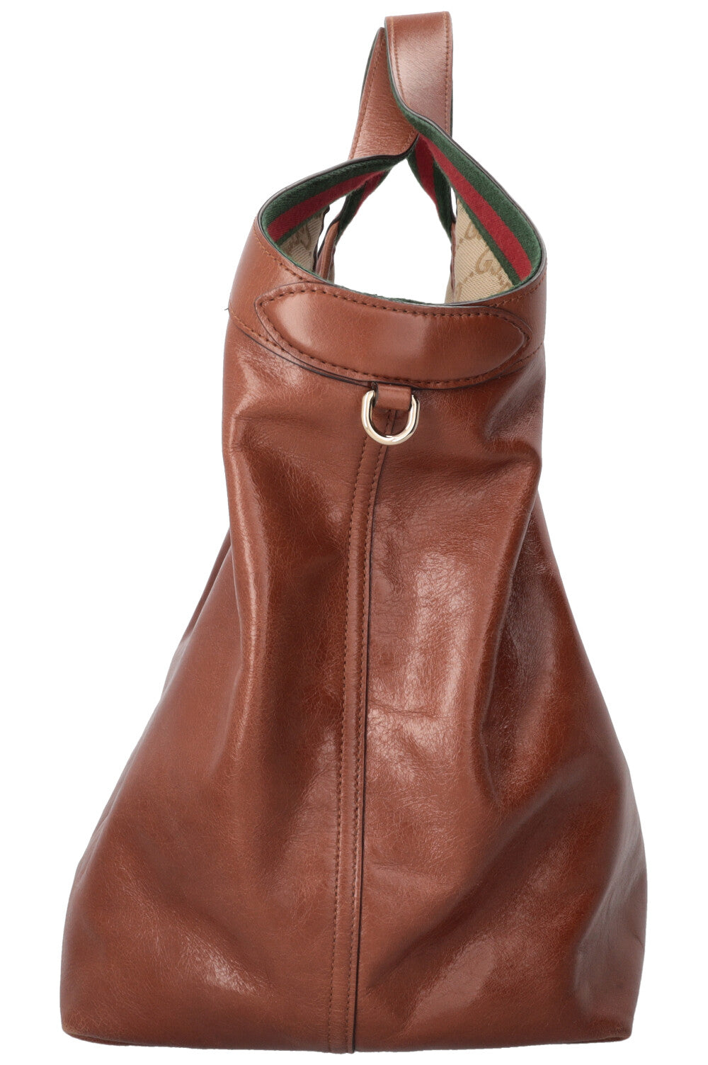 GUCCI Large Reversible Giglio Tote Bag Leather Brown