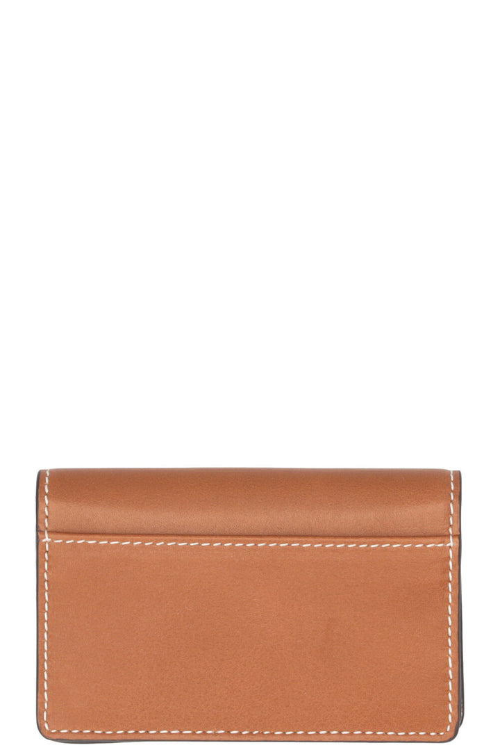 GUCCI Logo Card Case Leather Supreme Canvas Brown