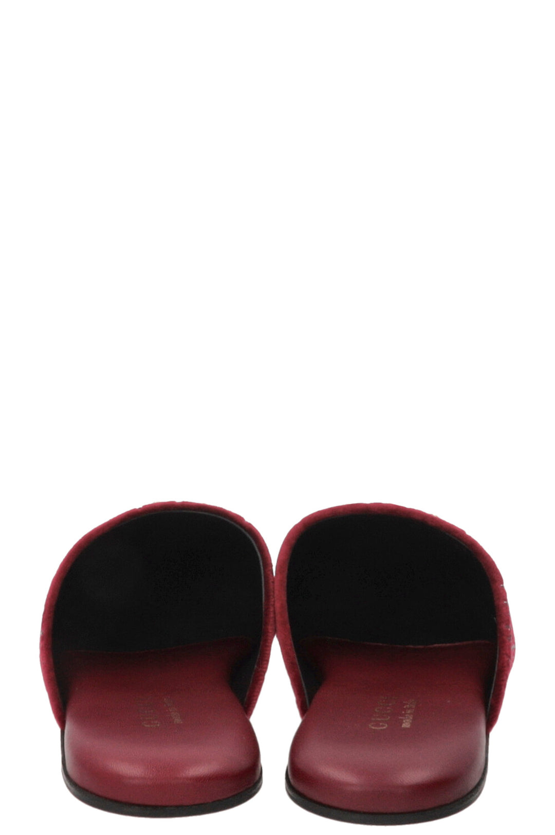 GUCCI Lucy Mules Crystals Bordeaux