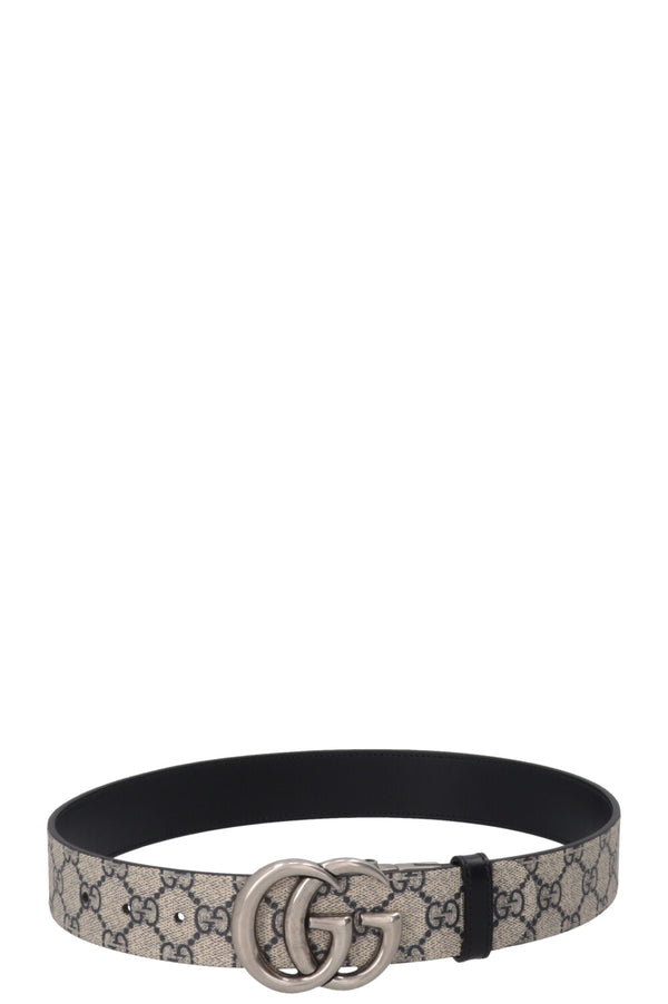 GUCCI Marmont GG Ceinture réversible Toile Suprême Cuir Marine