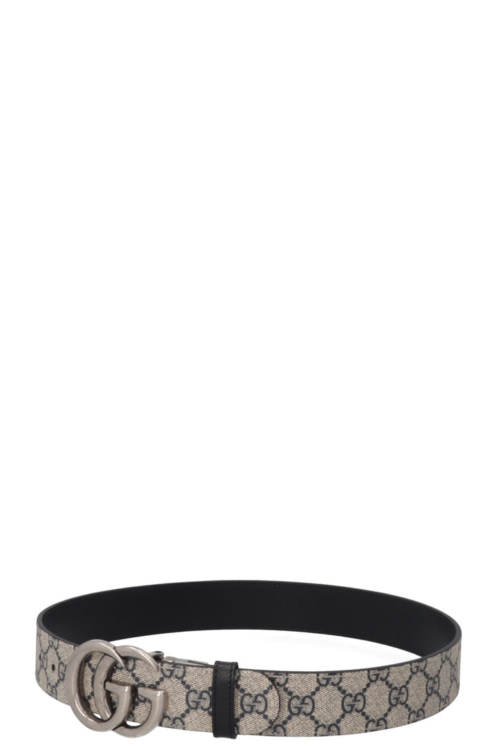 GUCCI Marmont GG Ceinture réversible Toile Suprême Cuir Marine