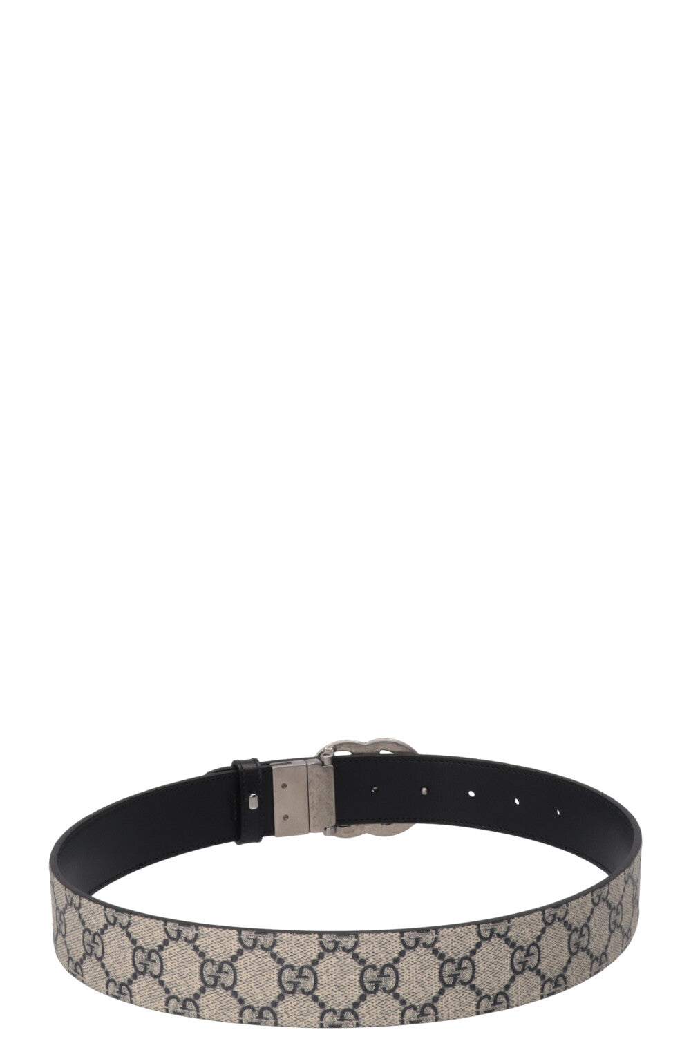 GUCCI Marmont GG Ceinture réversible Toile Suprême Cuir Marine