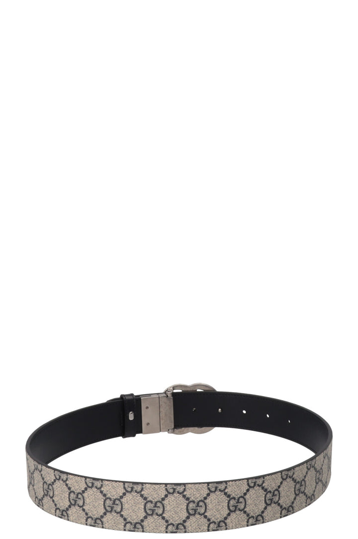 GUCCI Marmont GG Ceinture réversible Toile Suprême Cuir Marine