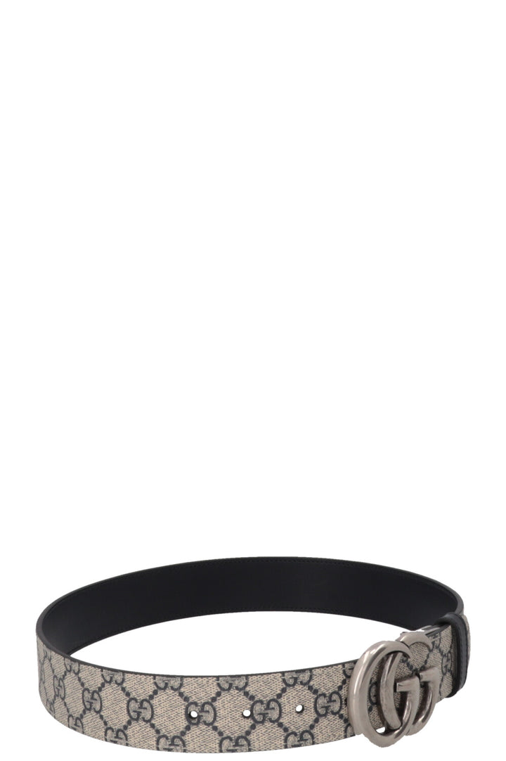 GUCCI Marmont GG Ceinture réversible Toile Suprême Cuir Marine