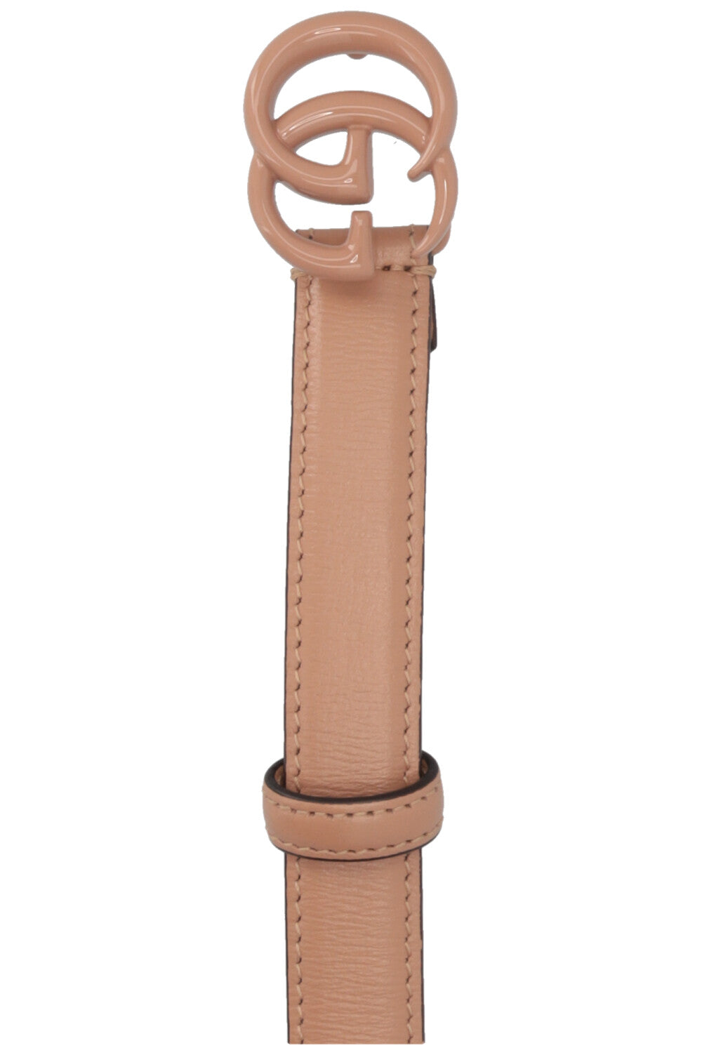 GUCCI Marmont GG Slim Belt Leather Beige