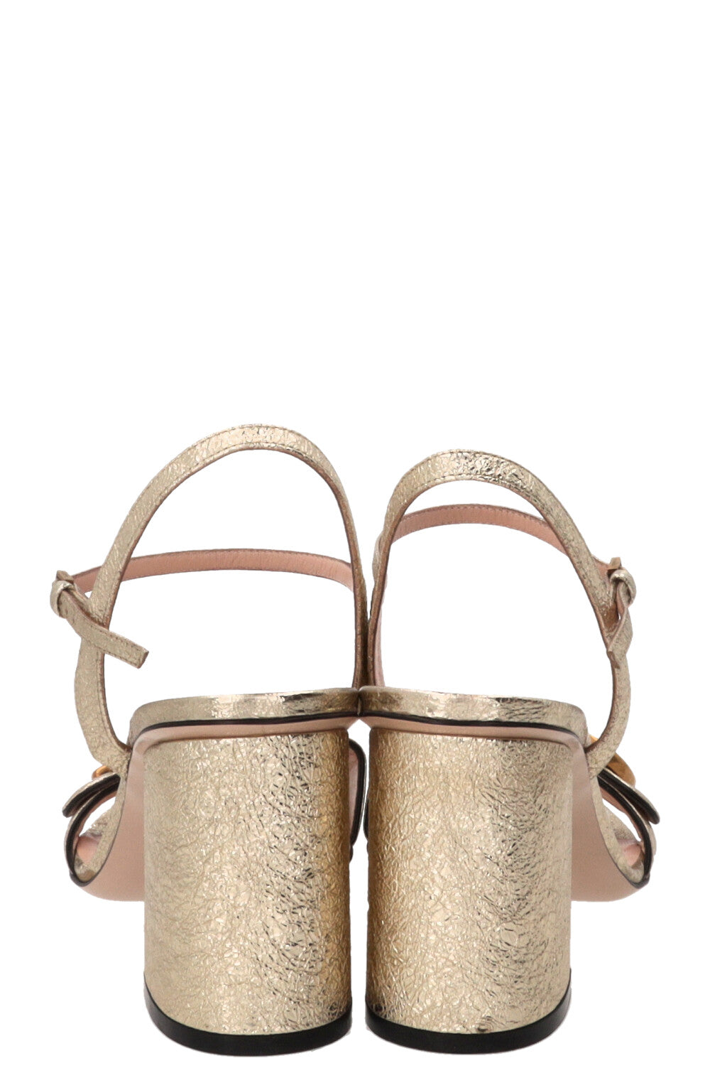 GUCCI Marmont Sandals Leather Gold