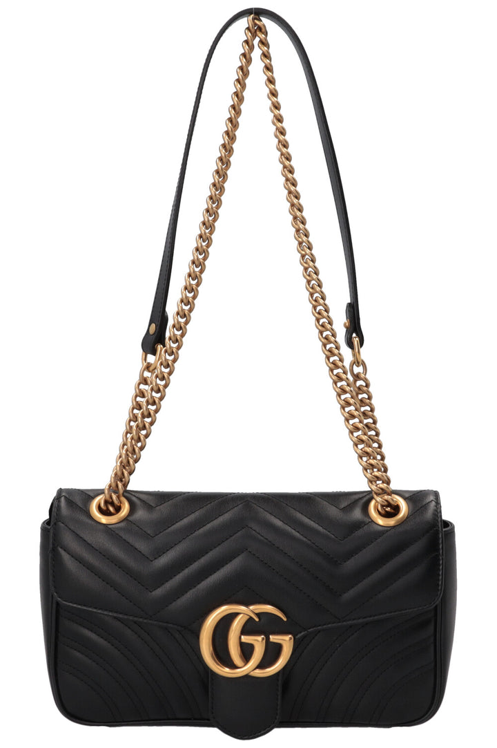 GUCCI Marmont Shoulder Bag Medium Leather Black