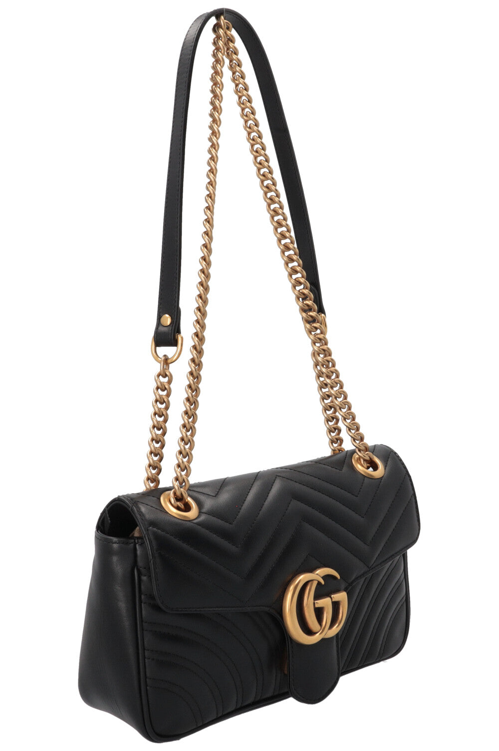 GUCCI Marmont Shoulder Bag Medium Leather Black